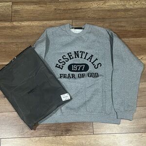 Fear of God Essentials Gray Crewneck Sweater